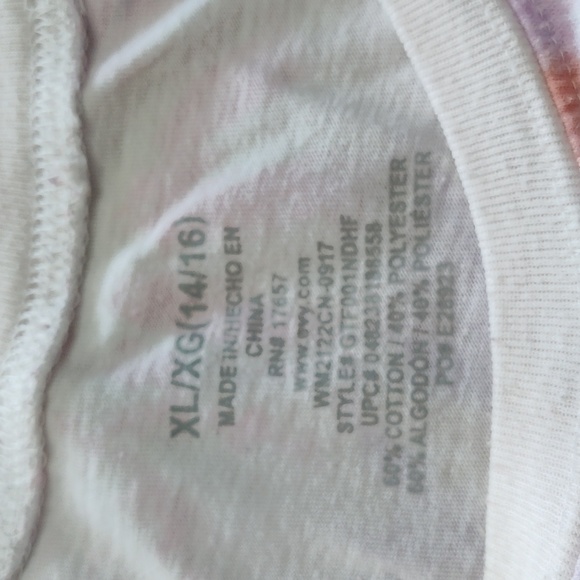 Girls short sleeve t-shirt XL 14/16 tie dye - Picture 3 of 6